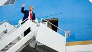 Trump leaves NATO on old Air Force One, repeats claims he’s Iran’s no. 1 target