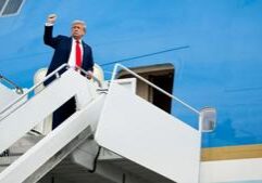 Trump leaves NATO on old Air Force One, repeats claims he’s Iran’s no. 1 target